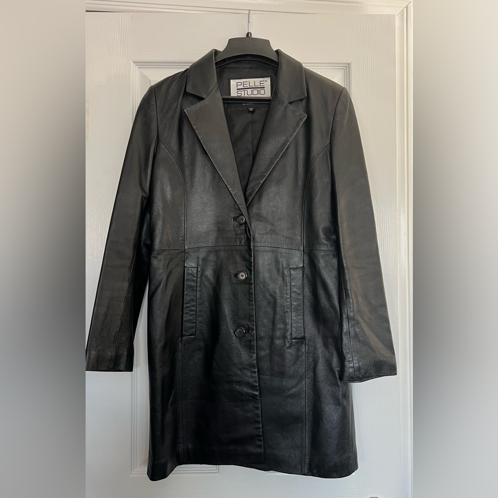Pelle Studio Black Wilson’s Leather Longline Blazer Coat